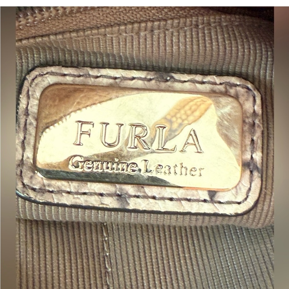 Furla Python Embossed Leather Top Zip Two Way Bag | COA - Picture 11 of 14